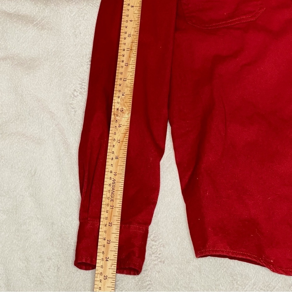 Men’s Vintage Wrangler EST. 1947 Red Cotton Button Down Casual Shirt Size S/P - Picture 8 of 12